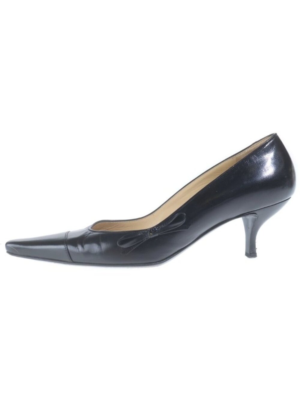 Chanel CC Logo Leather Pumps Heels Black
